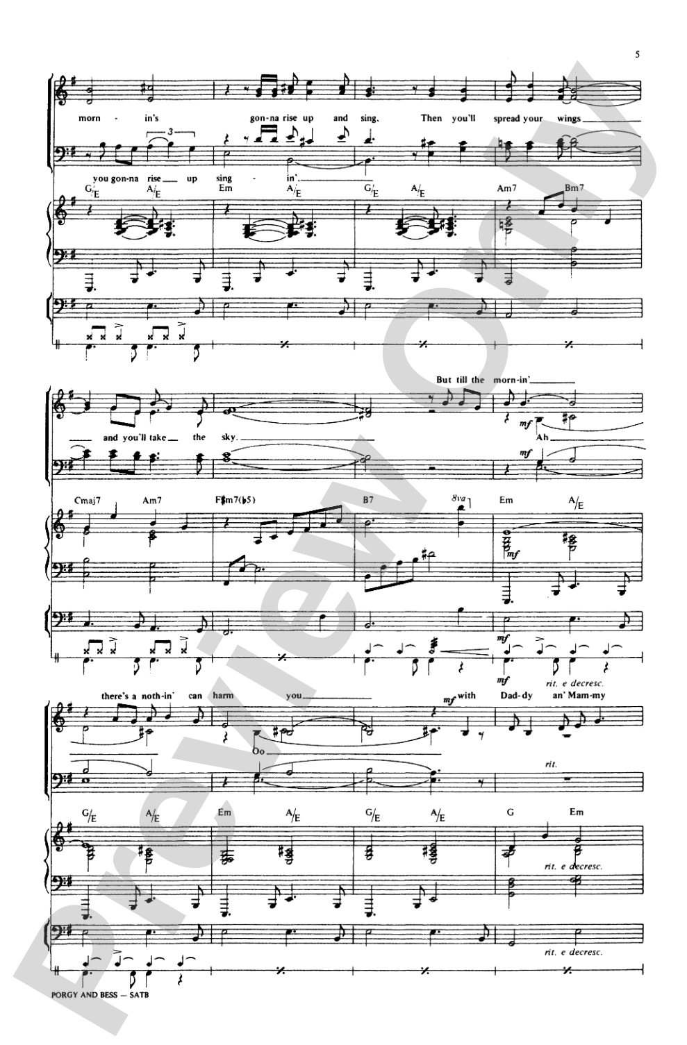 Porgy & Bess (Medley): SATB Choral Octavo