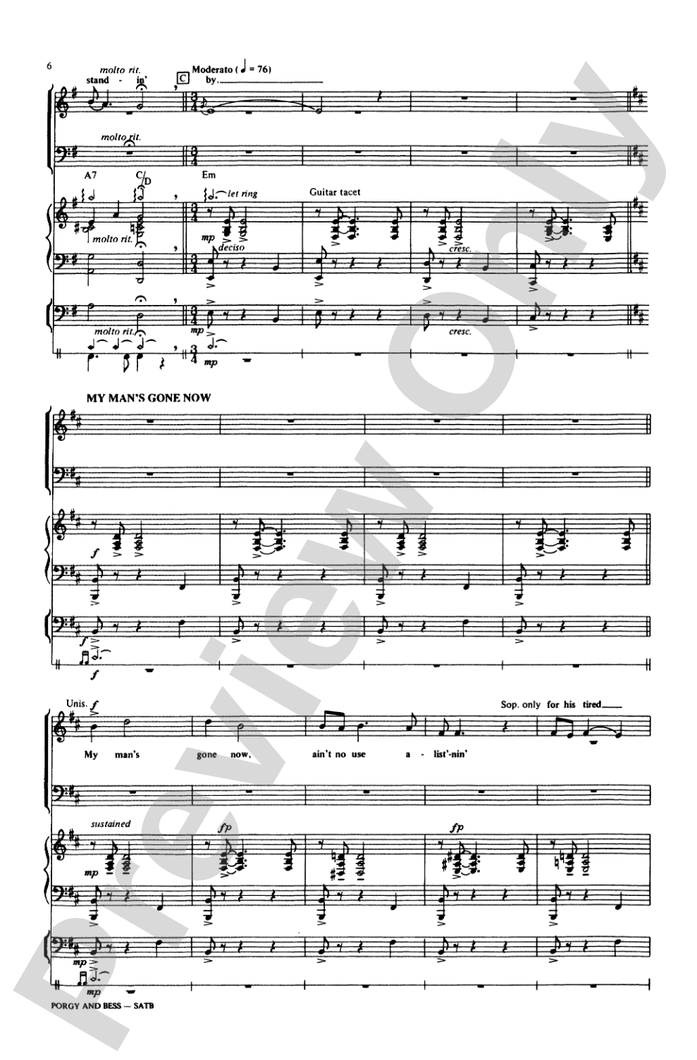 Porgy & Bess (Medley): SATB Choral Octavo