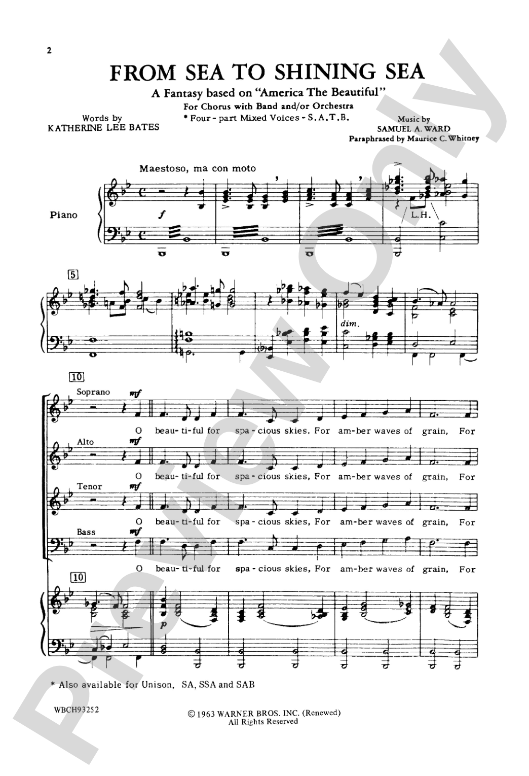 From Sea to Shining Sea: SATB Choral Octavo