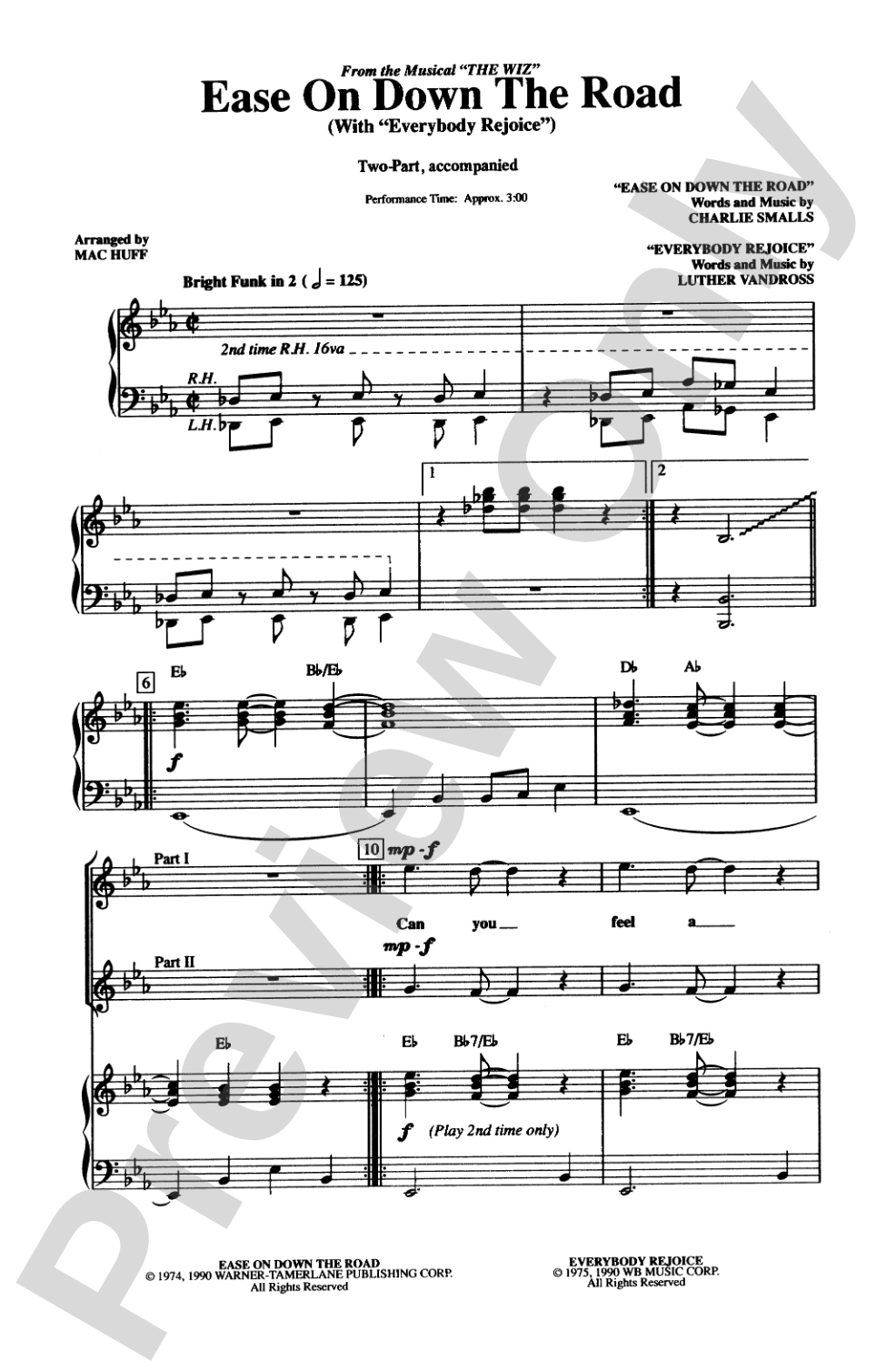 Ease on Down the Road (from the musical <i>The Wiz</i>): 2-Part Choral Octavo