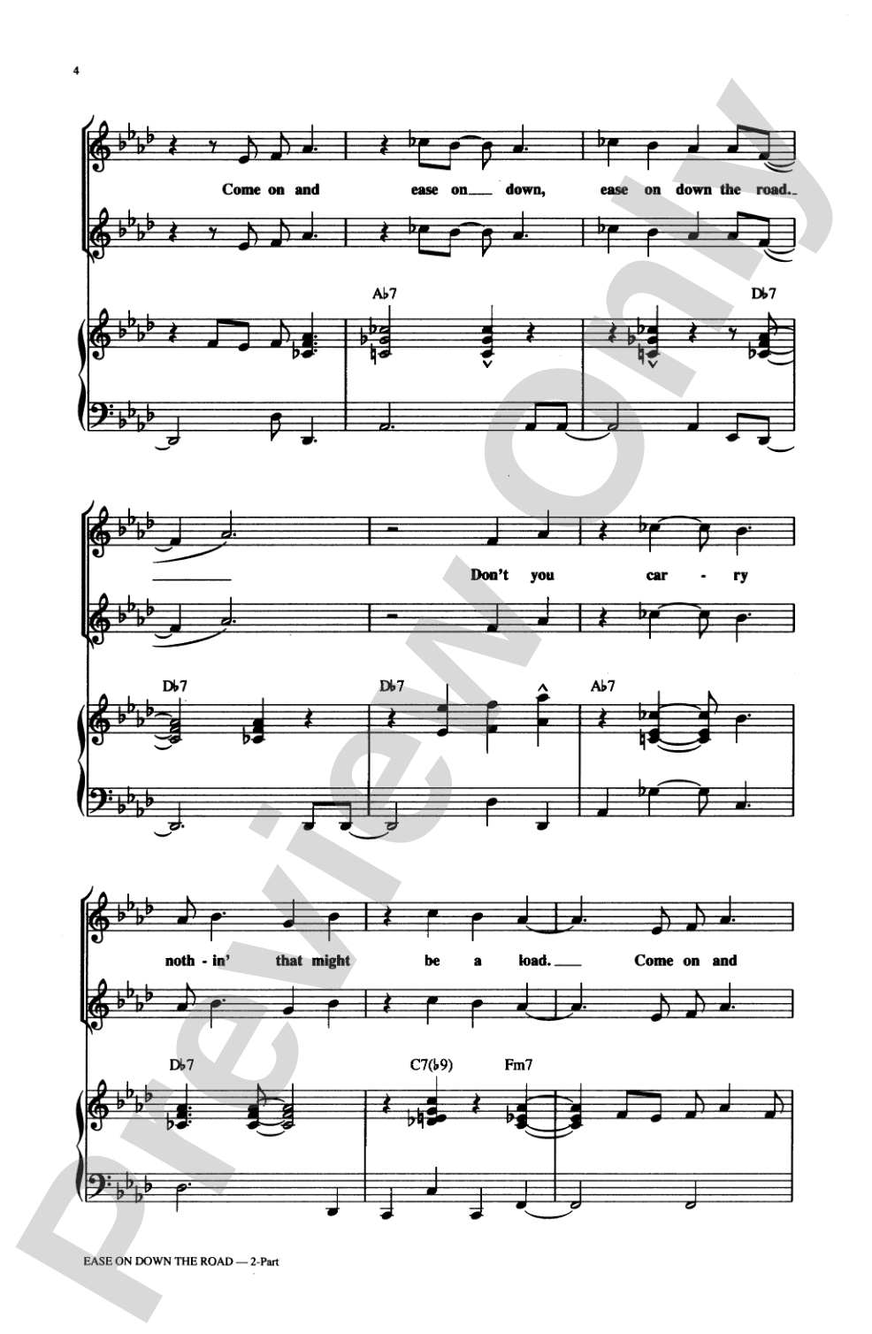 Ease on Down the Road (from the musical <i>The Wiz</i>): 2-Part Choral Octavo