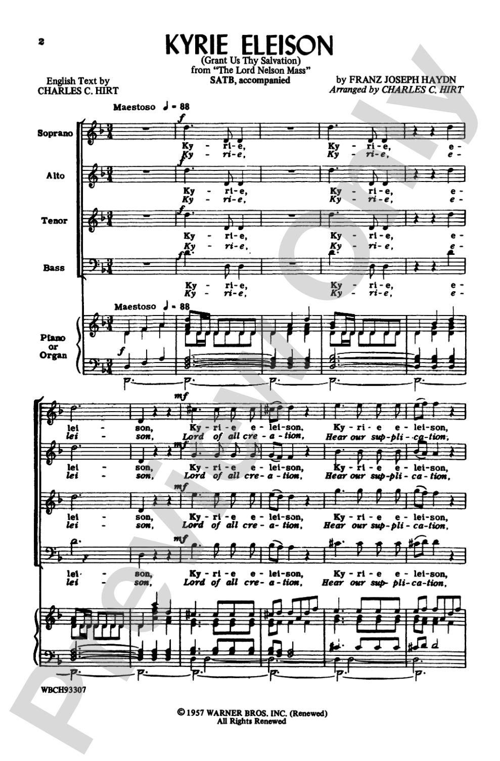 Kyrie Eleison (Grant Us Thy Salvation) (from <I>The Lord Nelson Mass</I>): SATB Choral Octavo