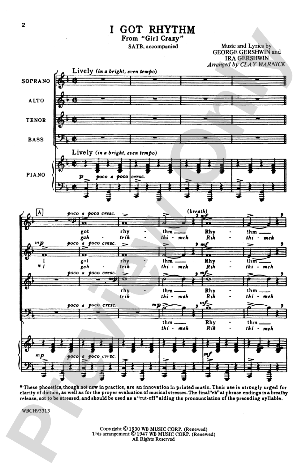 I Got Rhythm: SATB Choral Octavo