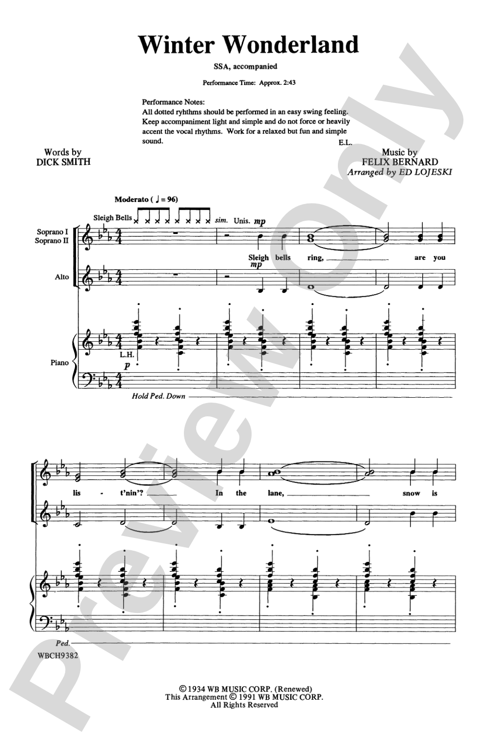Winter Wonderland: SSA Choral Octavo