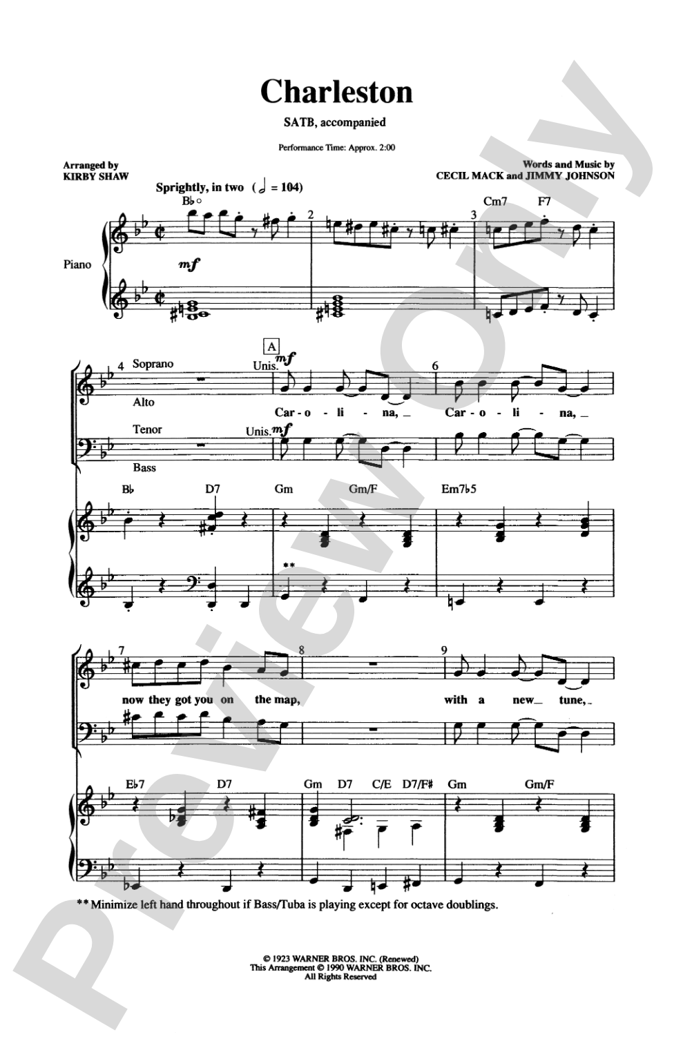 Charleston: SATB Choral Octavo