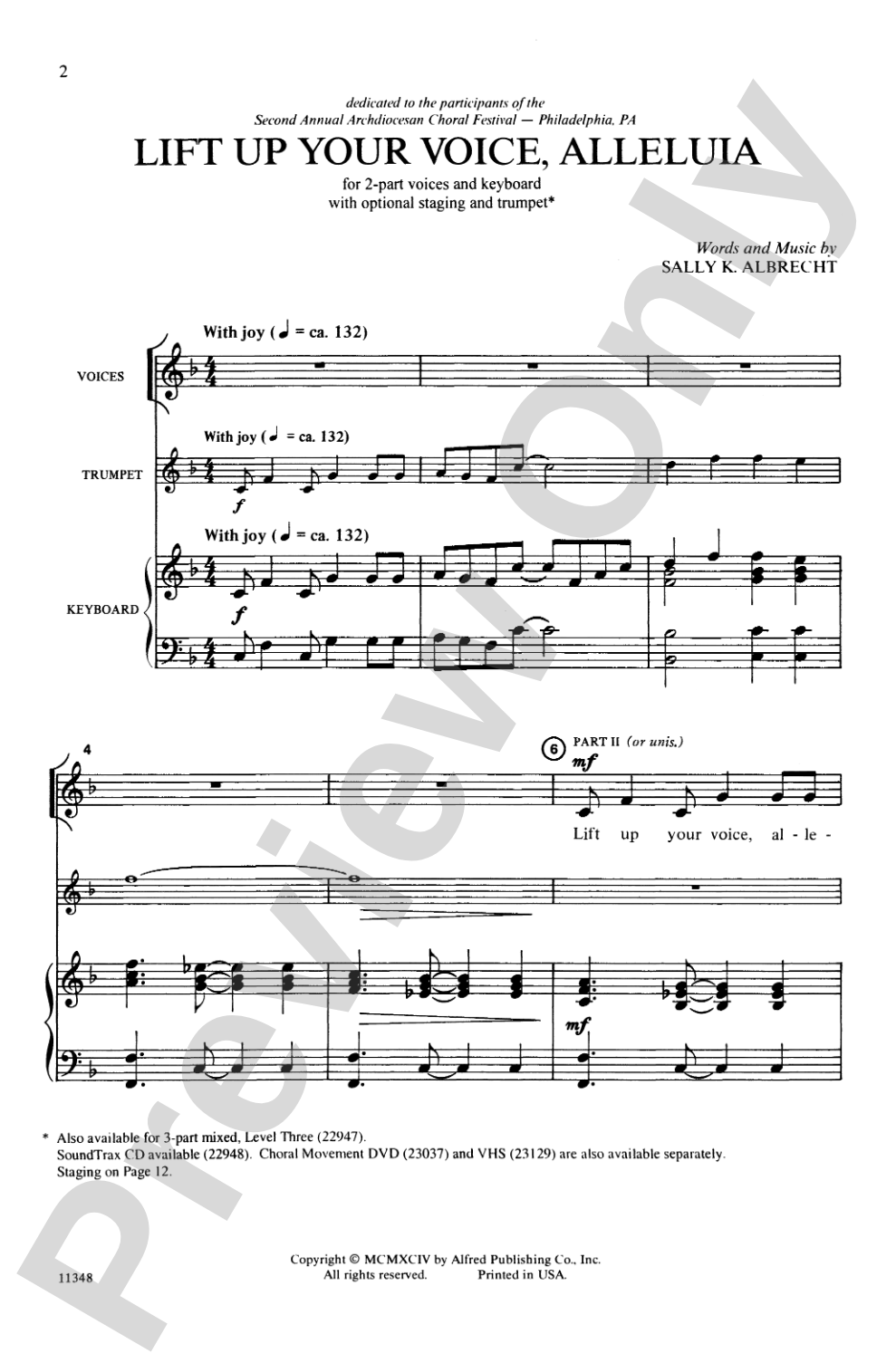 Lift Up Your Voice, Alleluia: 2-Part Choral Octavo