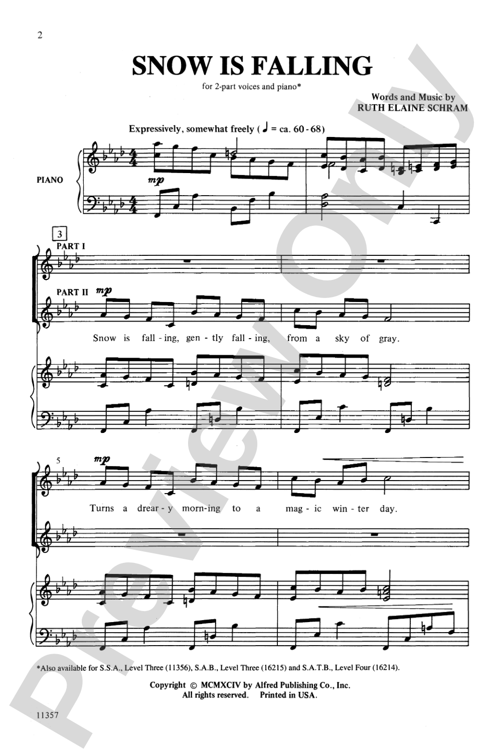 Snow Is Falling: 2-Part Choral Octavo