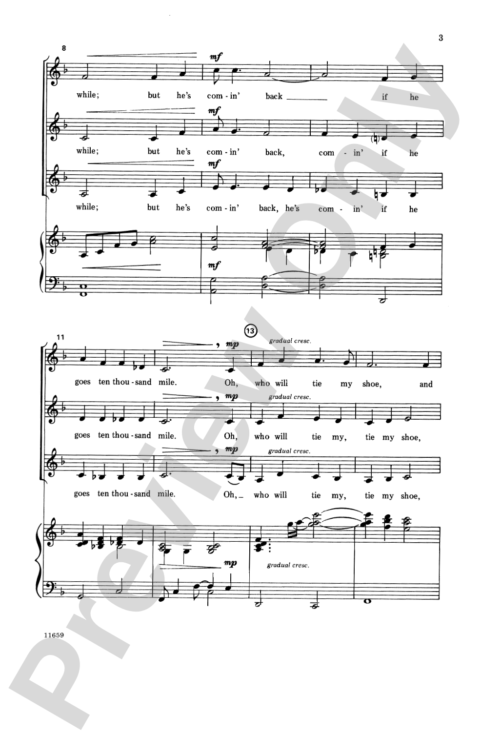 He's Gone Away: SSA Choral Octavo