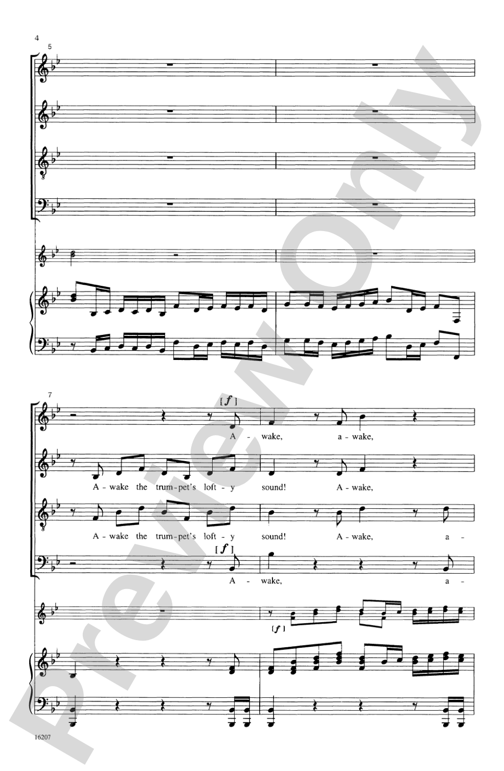 Awake the Trumpet's Lofty Sound (from <i>Sampson</i>): SATB Choral Octavo