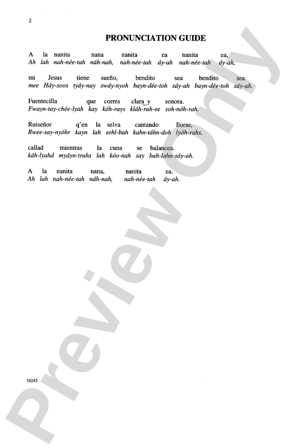 A La Nanita Nana: 2-Part/SSA Choral Octavo