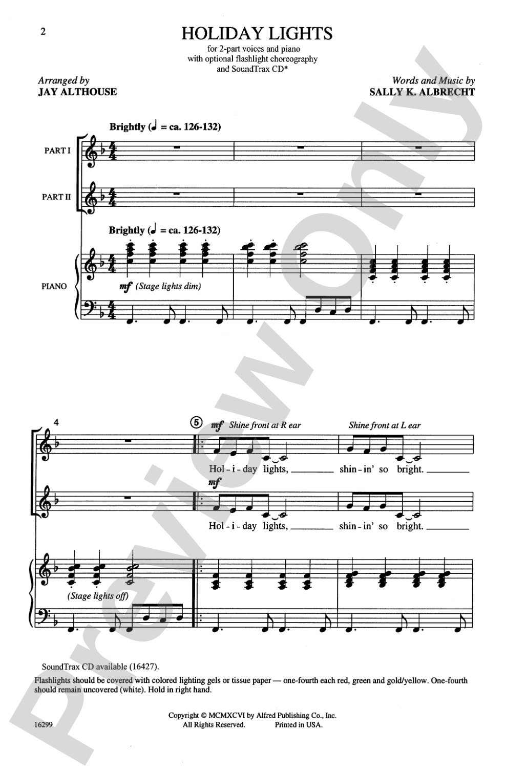 Holiday Lights: 2-Part (with Opt. Flashlight Choreography) Choral Octavo