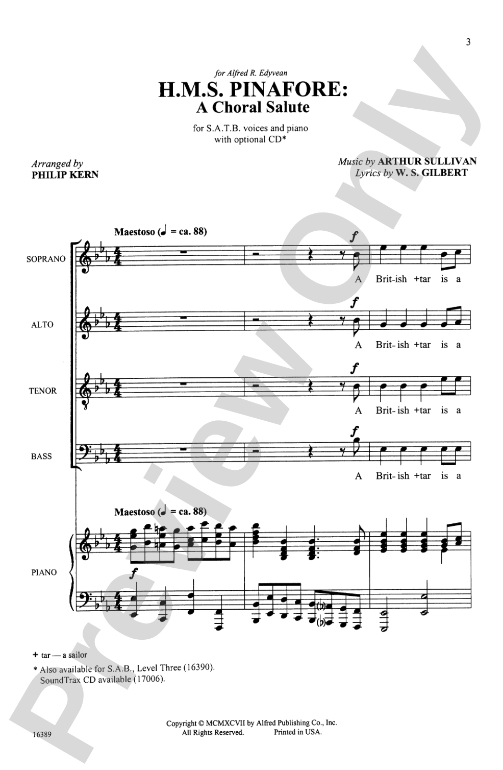 H.M.S. Pinafore: A Choral Salute: SATB Choral Octavo