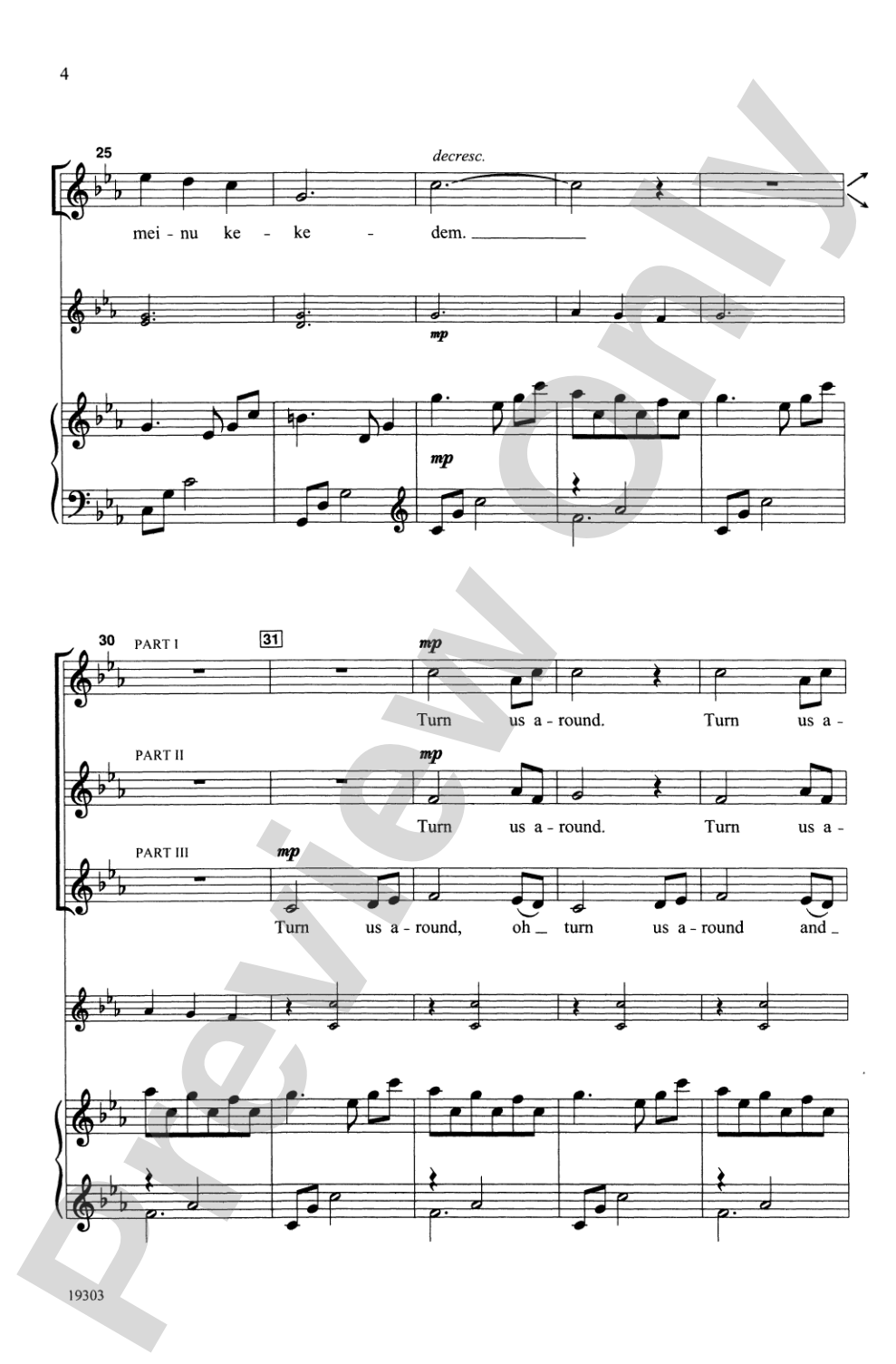 Hashivenu (Israeli Folk Song): 3-Part (any combination) Choral Octavo