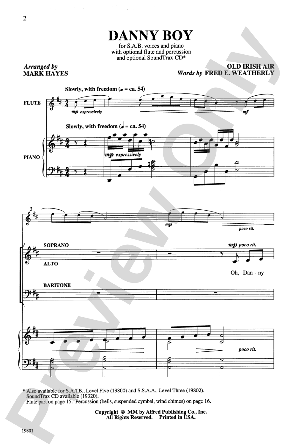 Danny Boy: SAB Choral Octavo