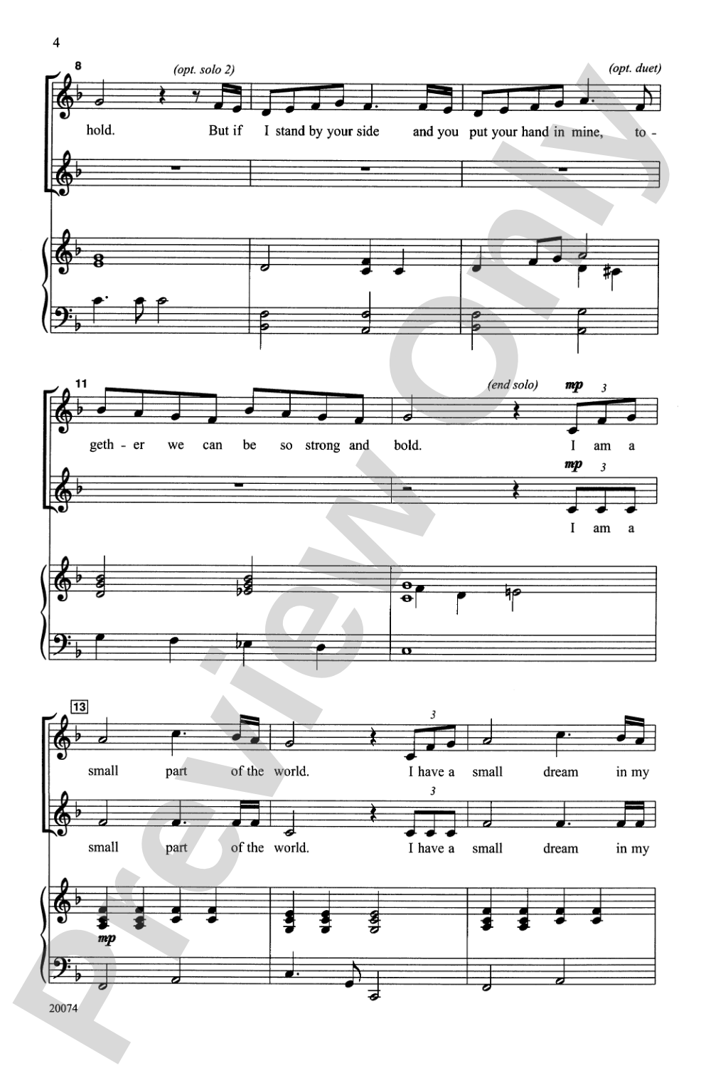 I Am a Small Part of the World: SSA Choral Octavo