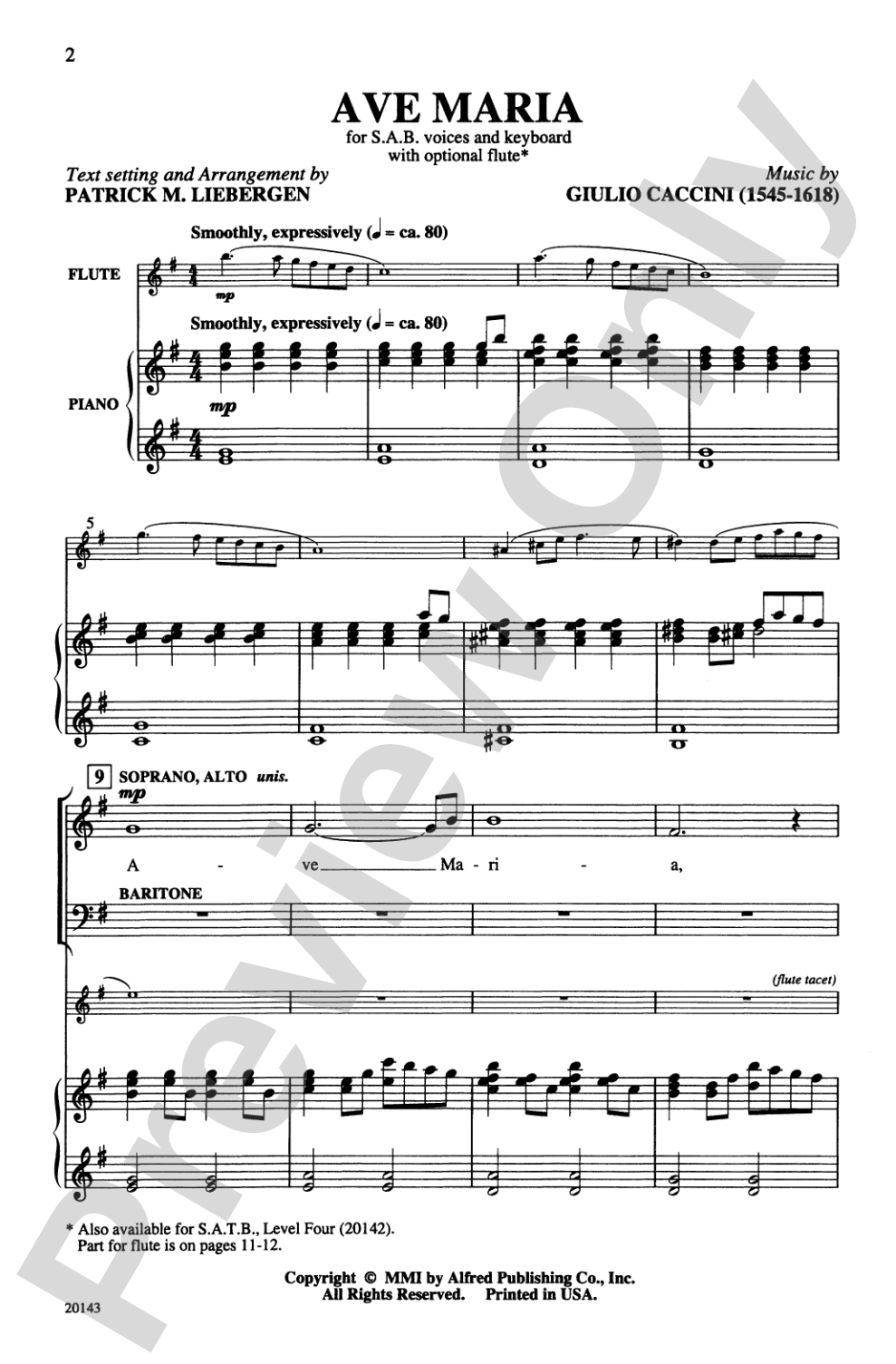 Ave Maria: SAB Choral Octavo