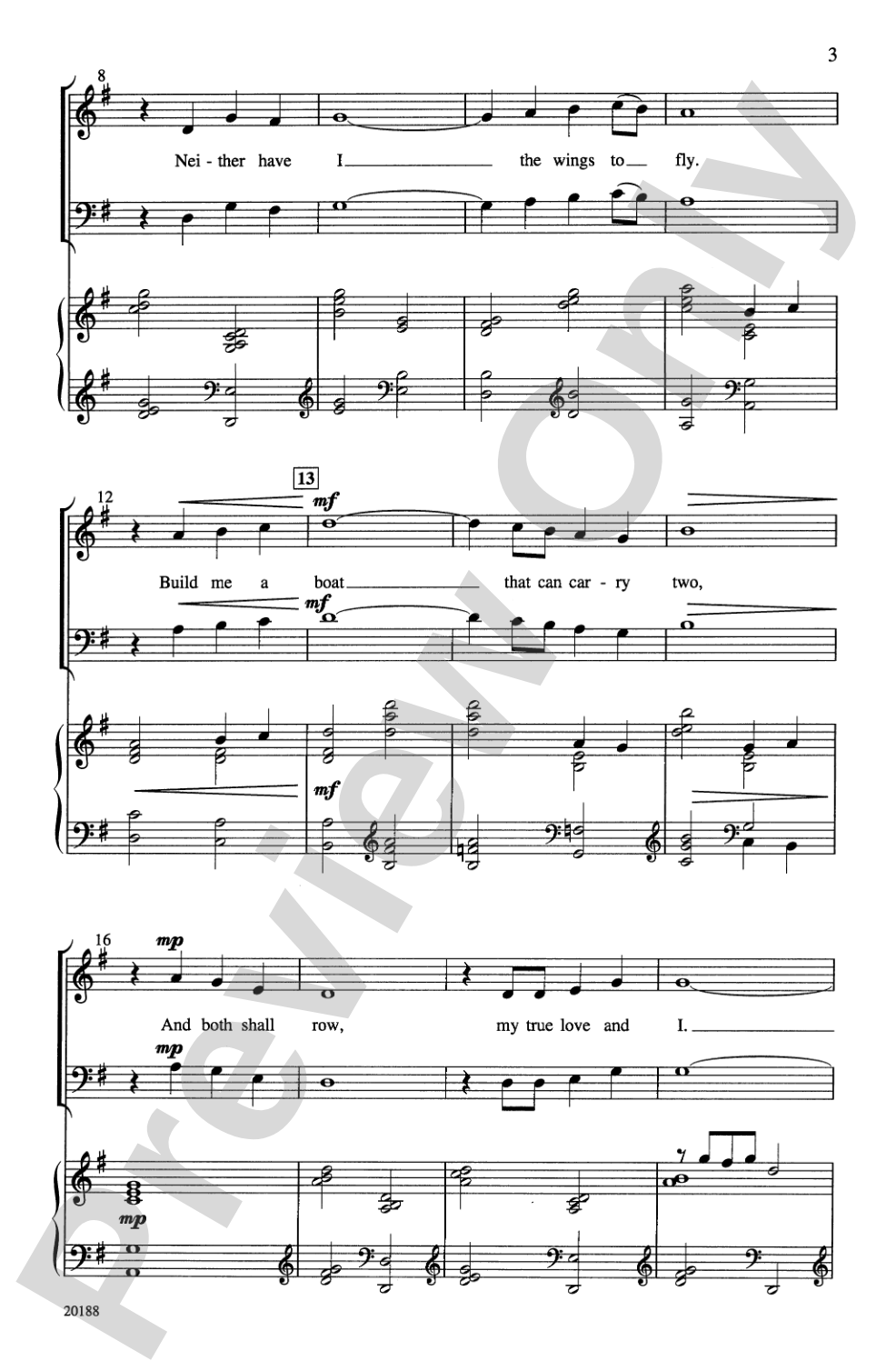 The Water Is Wide: SAB Choral Octavo