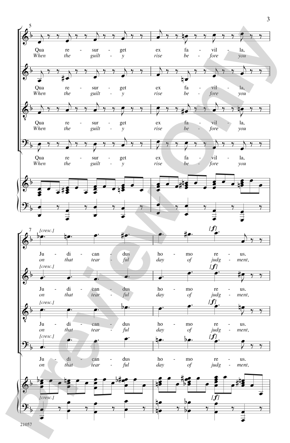 Lacrimosa (from <i>Requiem</i>): SATB Choral Octavo