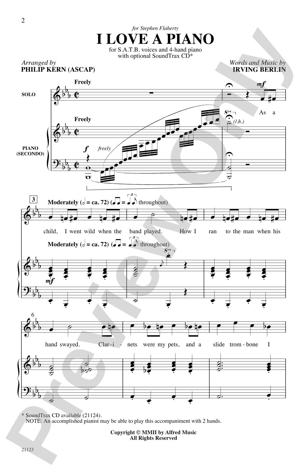 I Love a Piano: SATB Choral Octavo