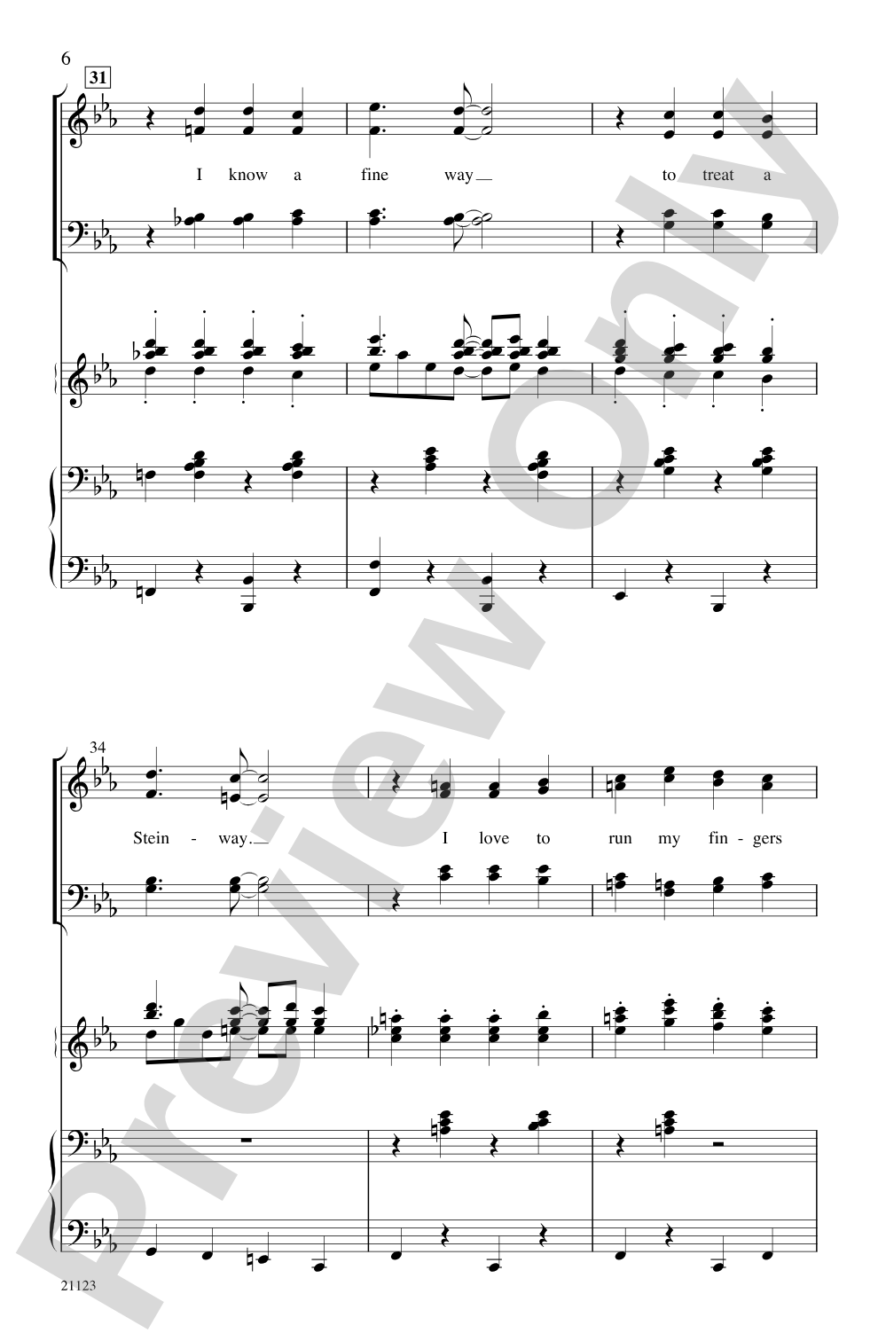 I Love a Piano: SATB Choral Octavo