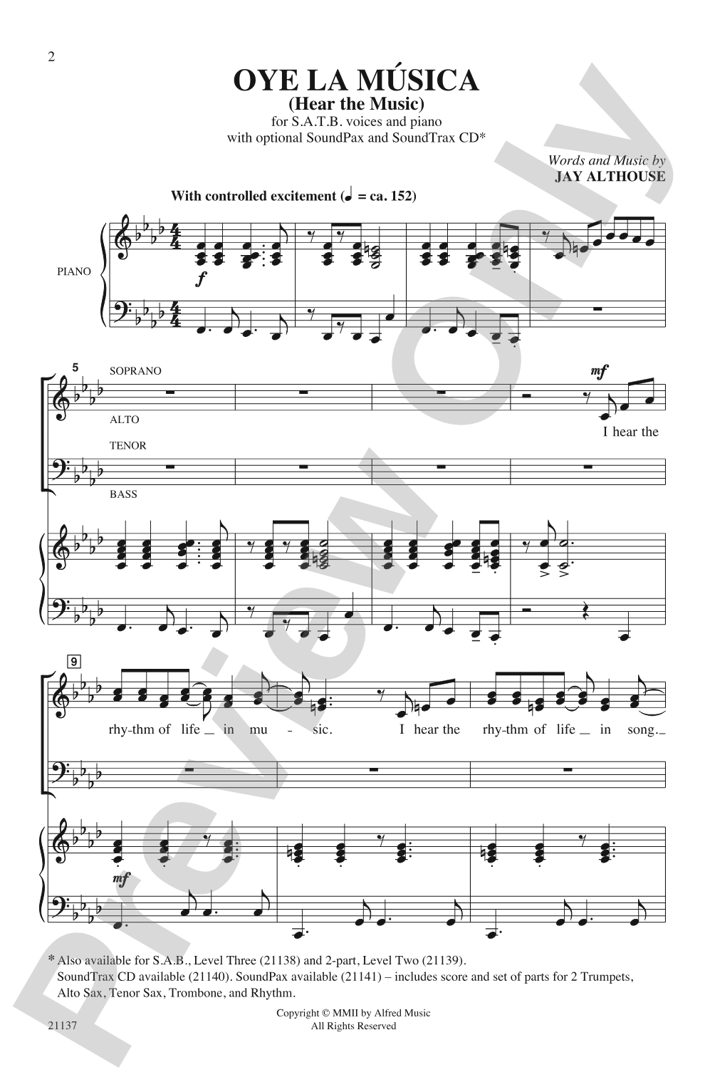 Oye la Música (Hear the Music): SATB Choral Octavo