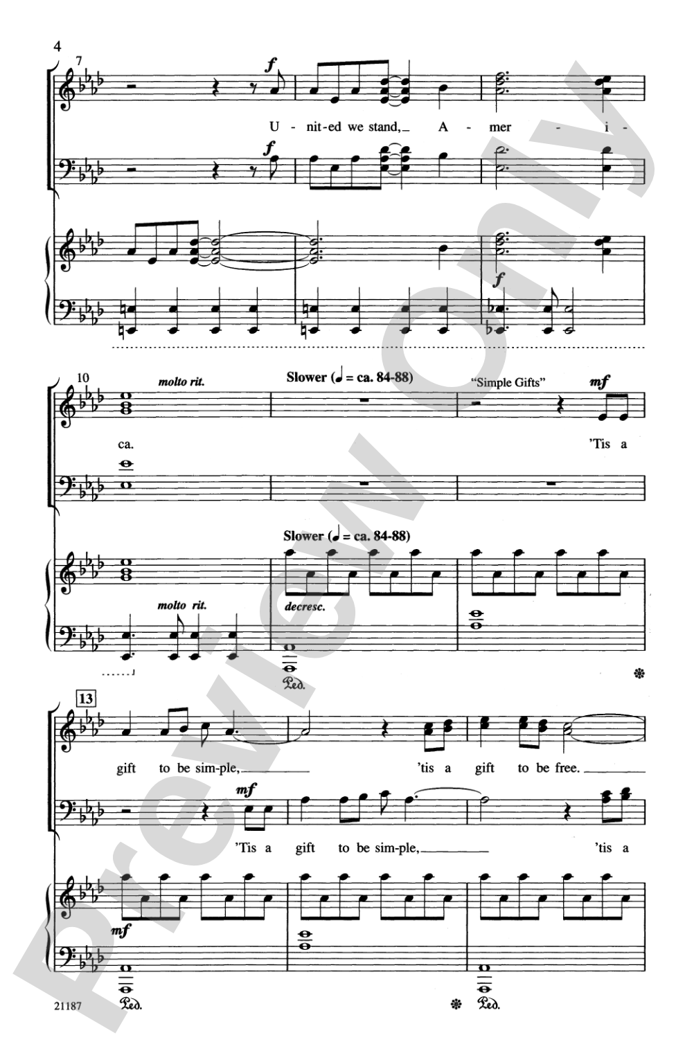 United We Stand (An American Medley): SATB Choral Octavo