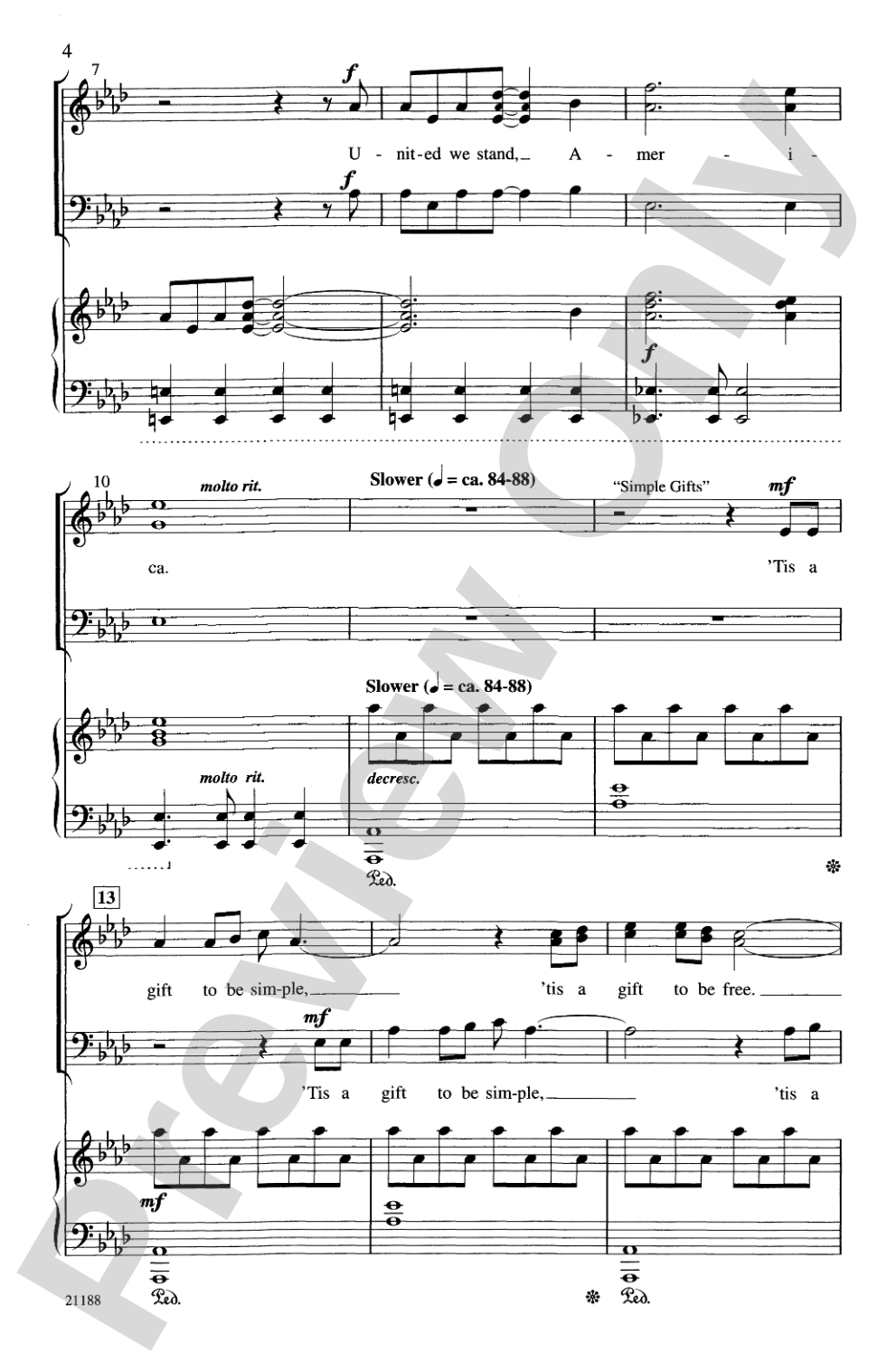 United We Stand (An American Medley): SAB Choral Octavo