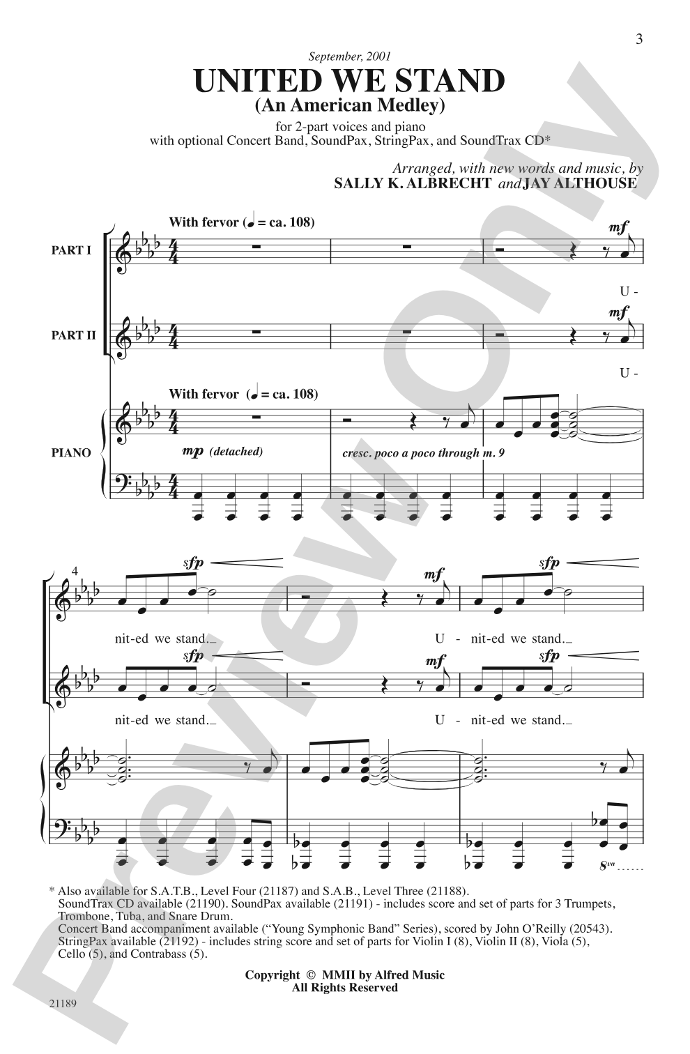 United We Stand (An American Medley): 2-Part Choral Octavo