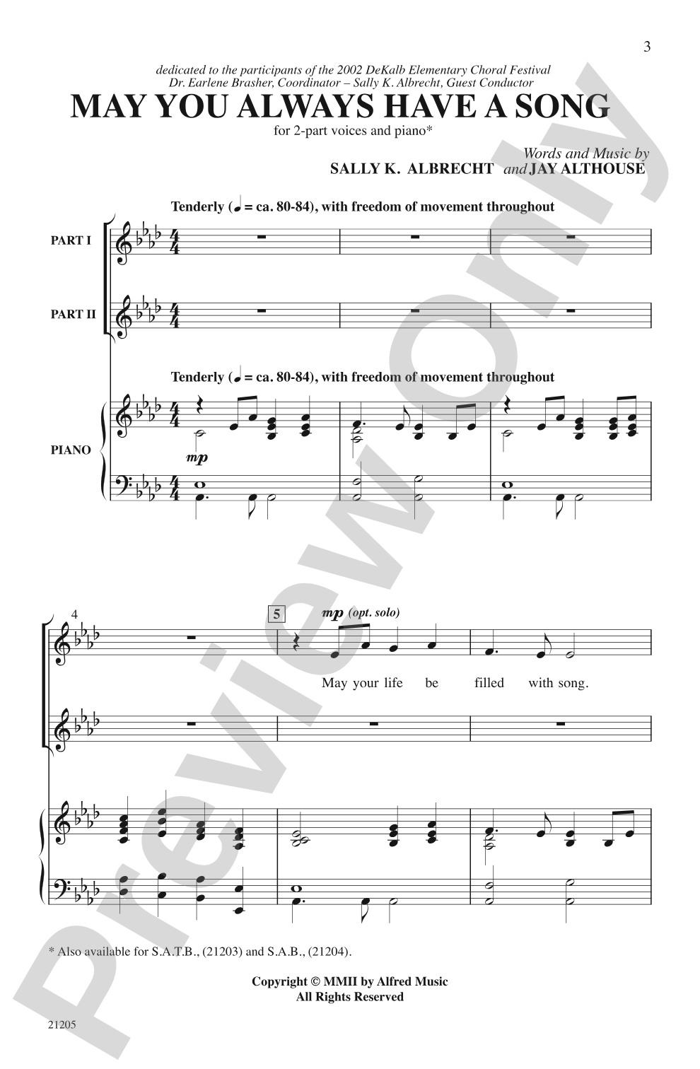 May You Always Have a Song: 2-Part Choral Octavo