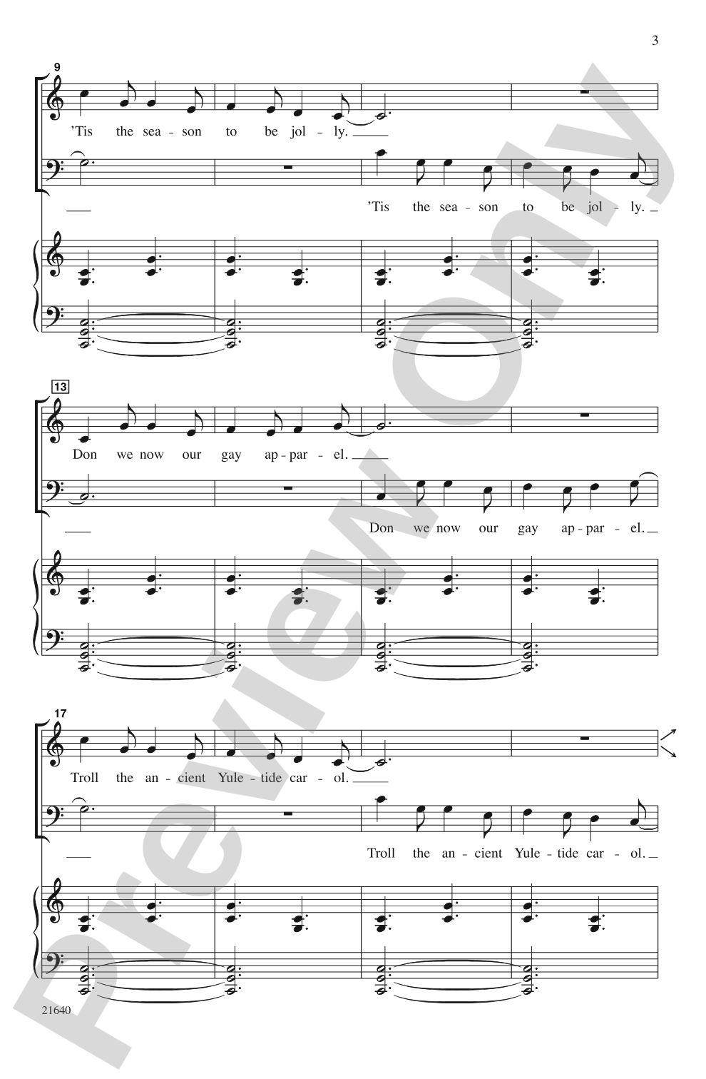 Antiphonal Deck the Hall: SAB Choral Octavo