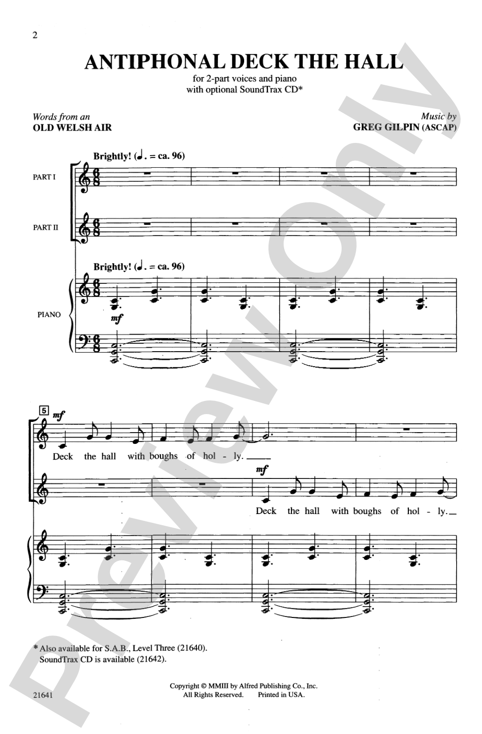 Antiphonal Deck the Hall: 2-Part Choral Octavo