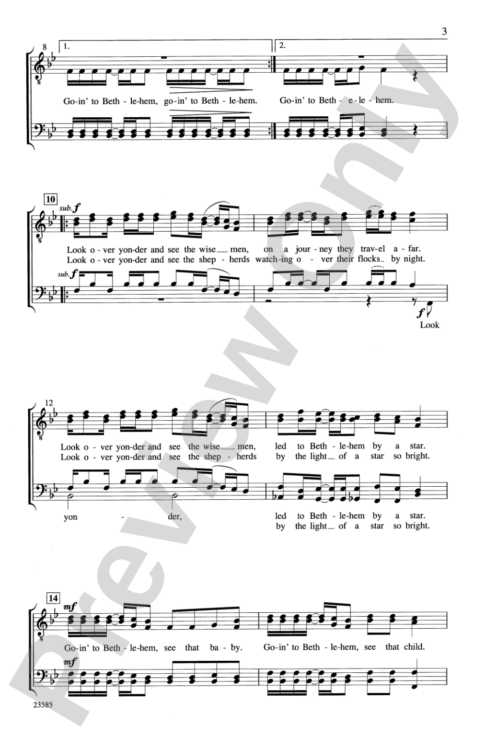 Goin' to Bethlehem: TTBB, <I>a cappella</I> Choral Octavo