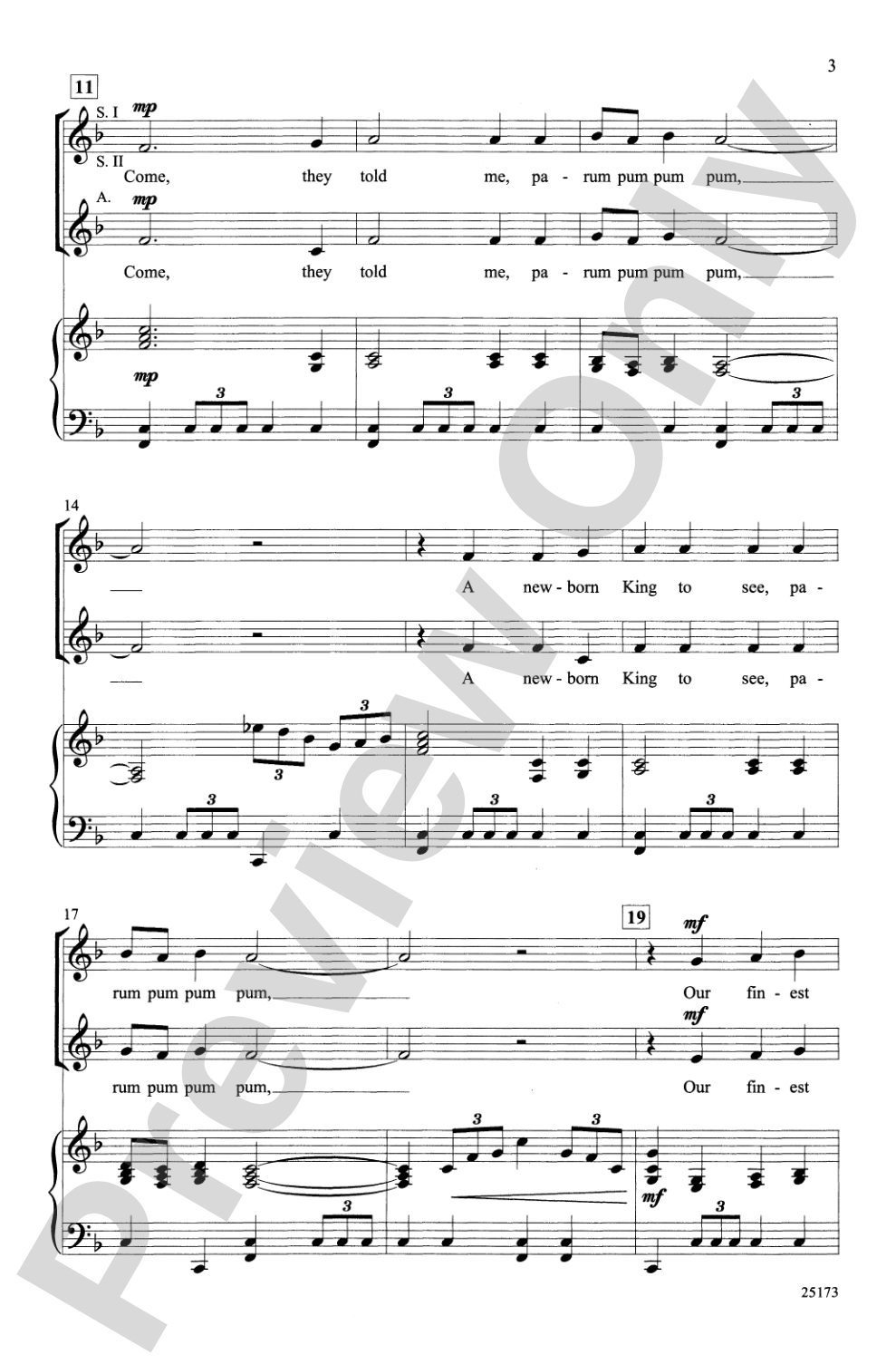 The Little Drummer Boy: SSA / 2-Part Choral Octavo