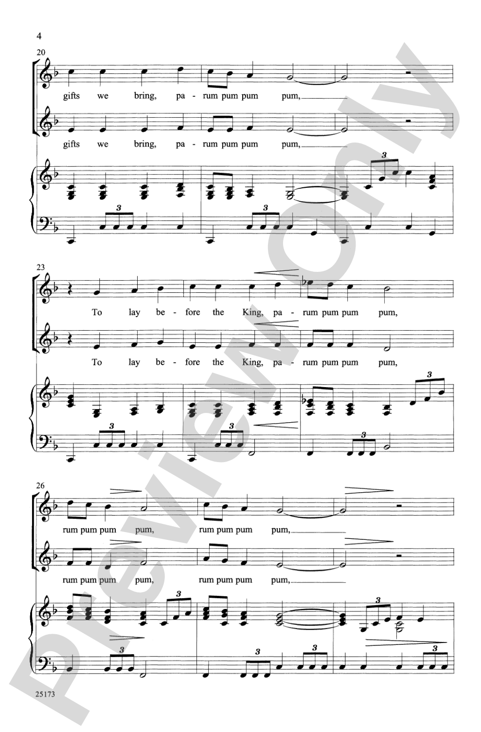The Little Drummer Boy: SSA / 2-Part Choral Octavo