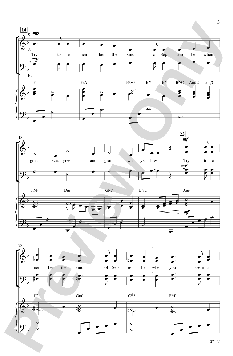Try to Remember (from <I>The Fantasticks</I>): SATB Choral Octavo