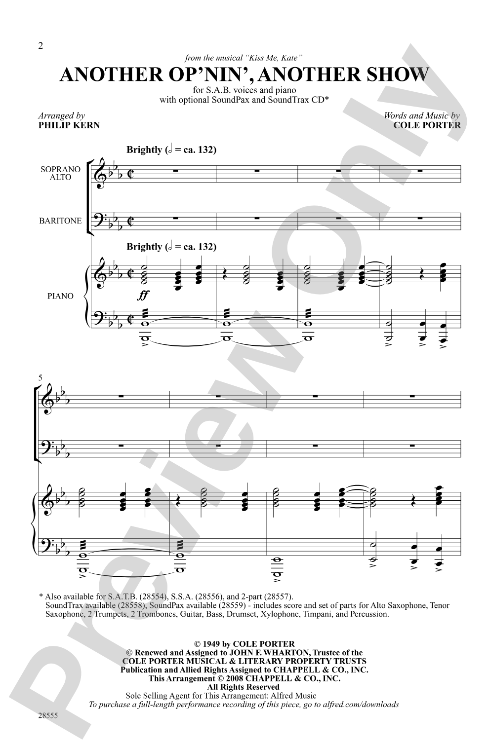 Another Op'nin', Another Show: SAB Choral Octavo