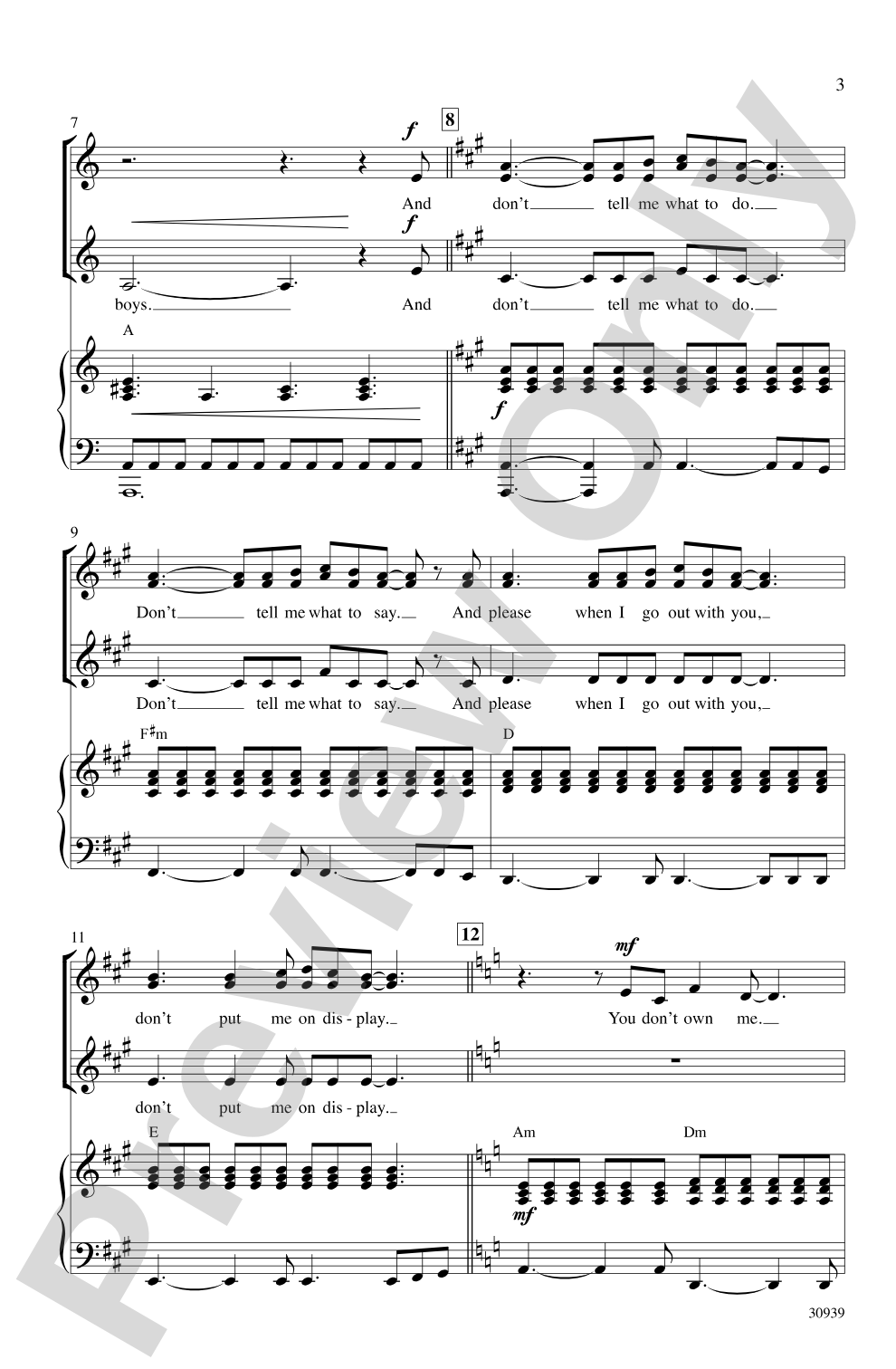 You Don't Own Me: SSA Choral Octavo