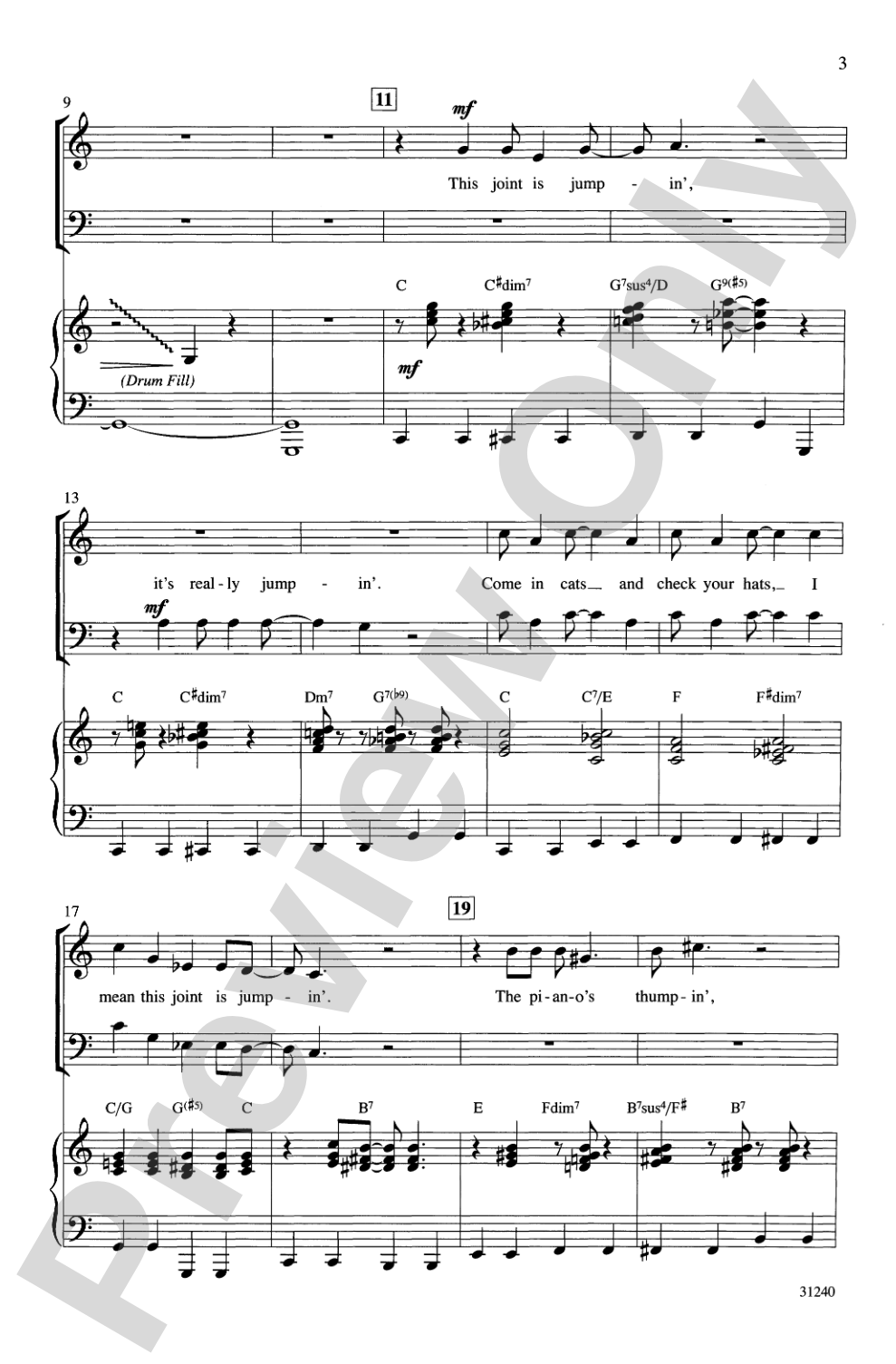 The Joint Is Jumpin' (from the musical <i>Ain't Misbehavin'</i>): SAB Choral Octavo