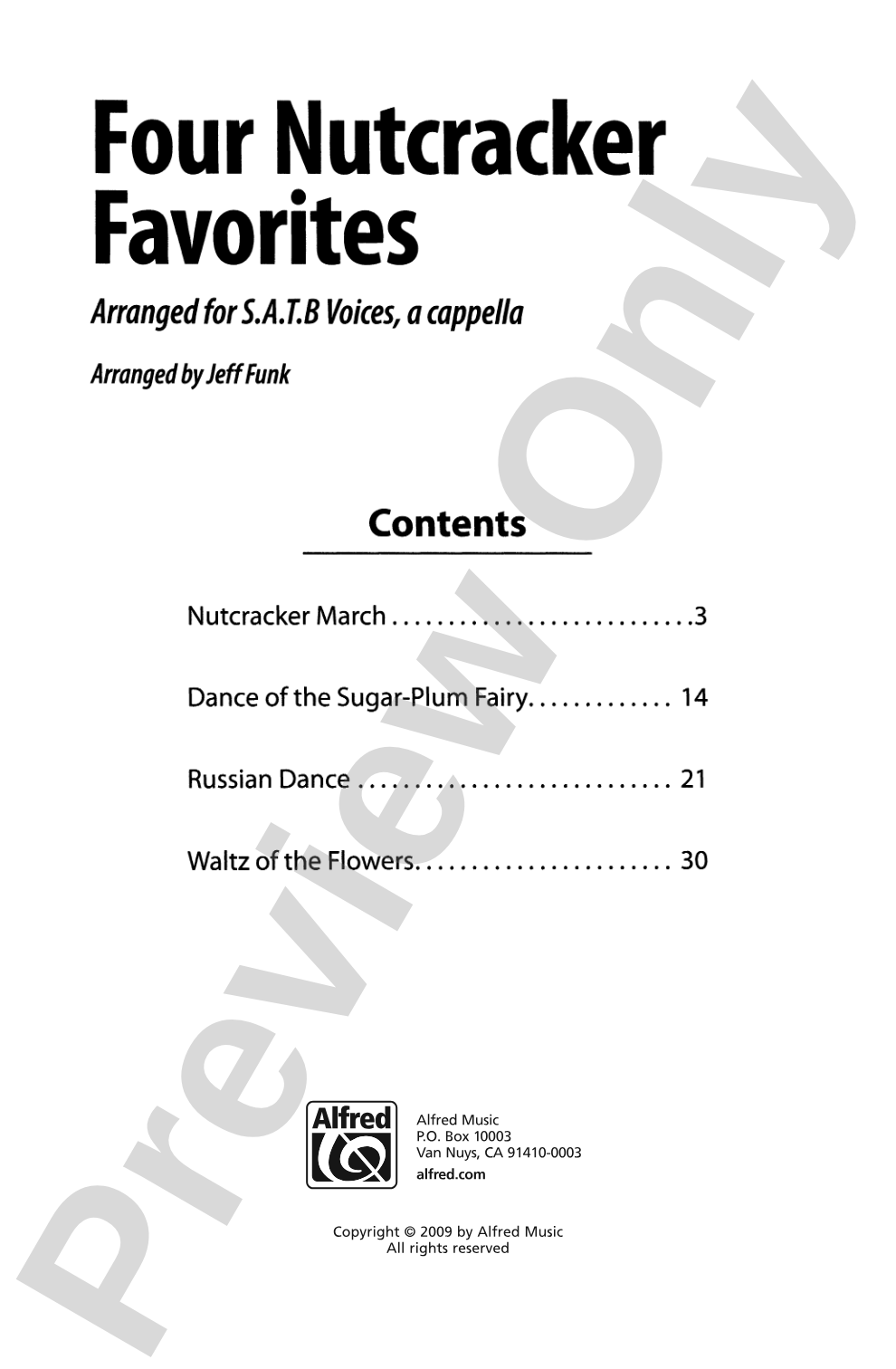Four Nutcracker Favorites: SATB <i>a cappella</i> Choral Octavo