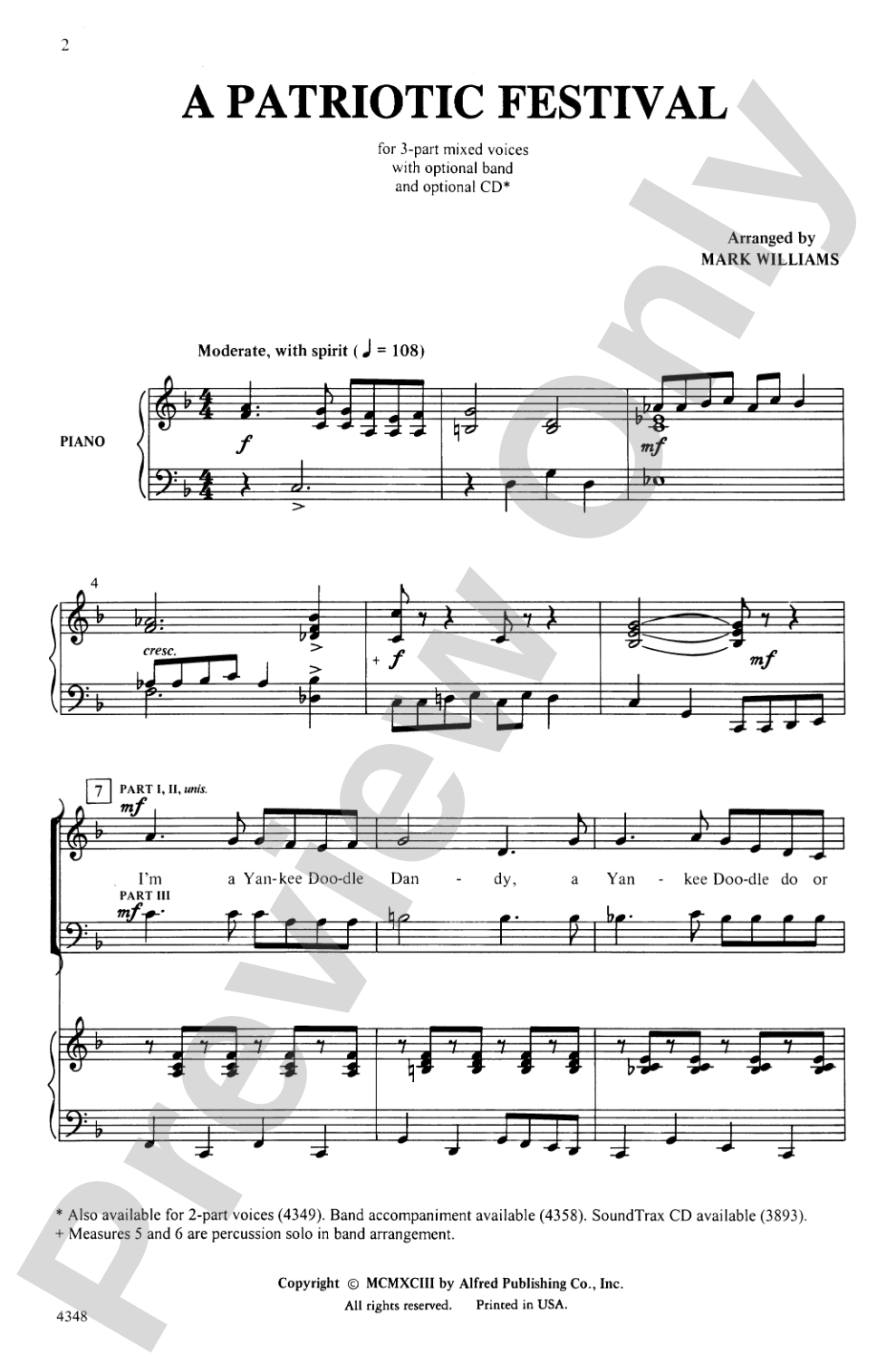 A Patriotic Festival: 3-Part Mixed Choral Octavo