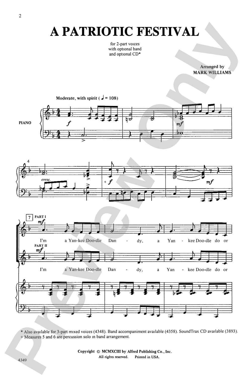 A Patriotic Festival: 2-Part Choral Octavo