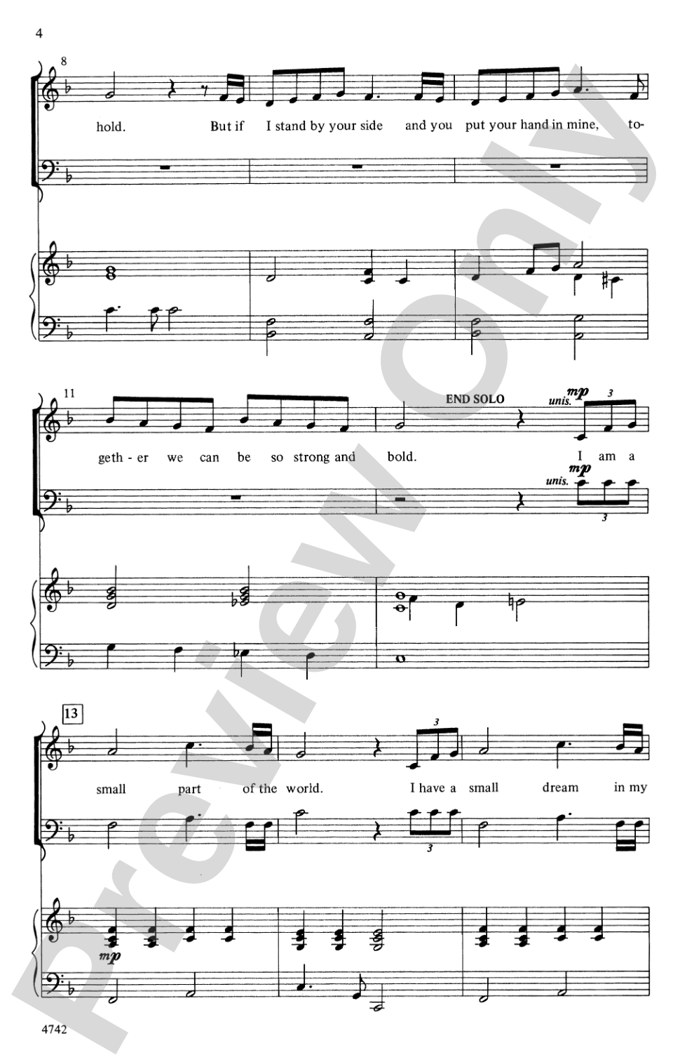 I Am a Small Part of the World: SATB Choral Octavo