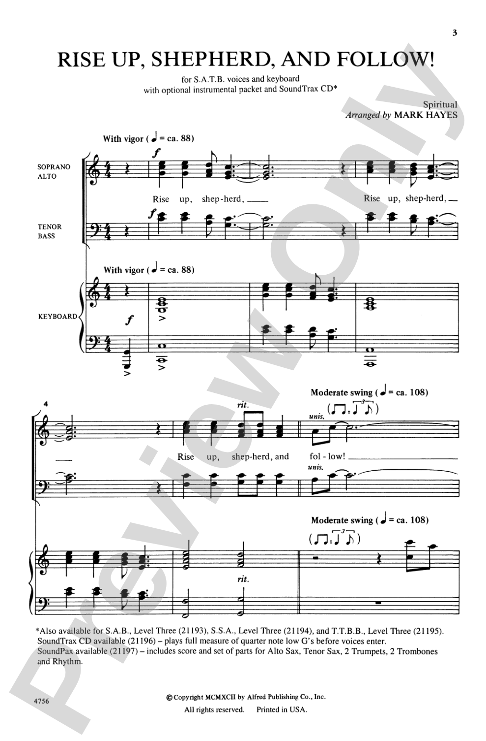 Rise Up, Shepherd, and Follow!: SATB Choral Octavo