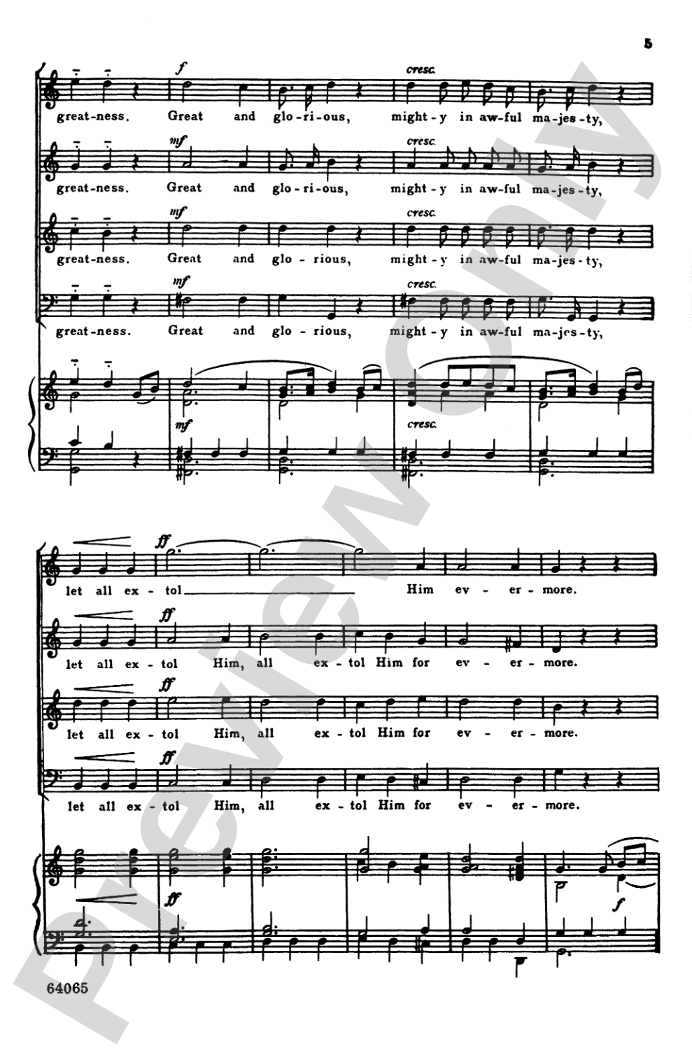 Great and Glorious: SATB Choral Octavo