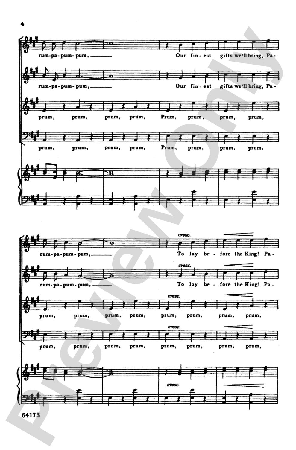 Carol of the Drum: SATB, <I>a cappella</I> Choral Octavo