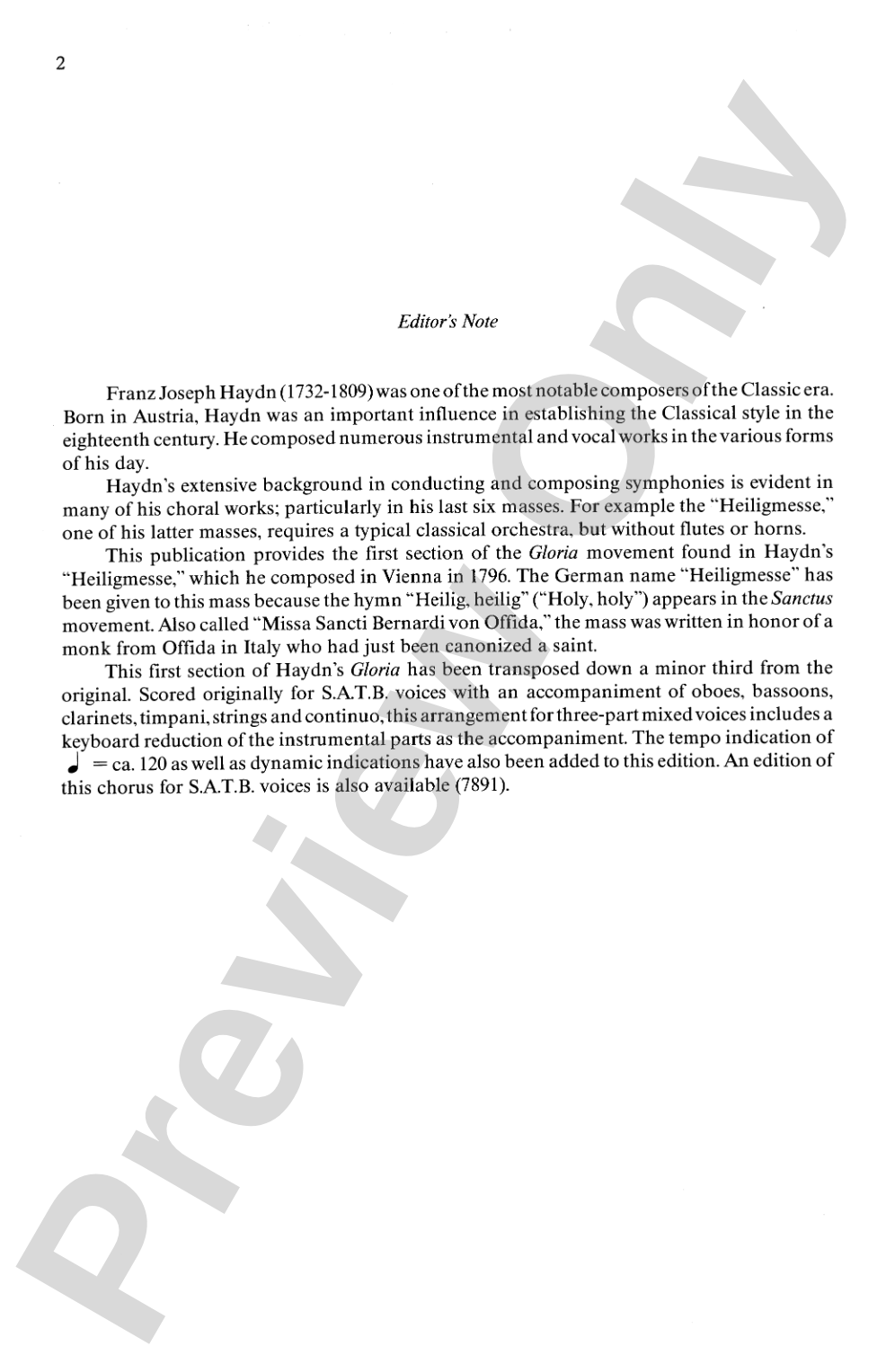 Gloria (from <i>Heiligmesse</i>): 3-Part Mixed Choral Octavo