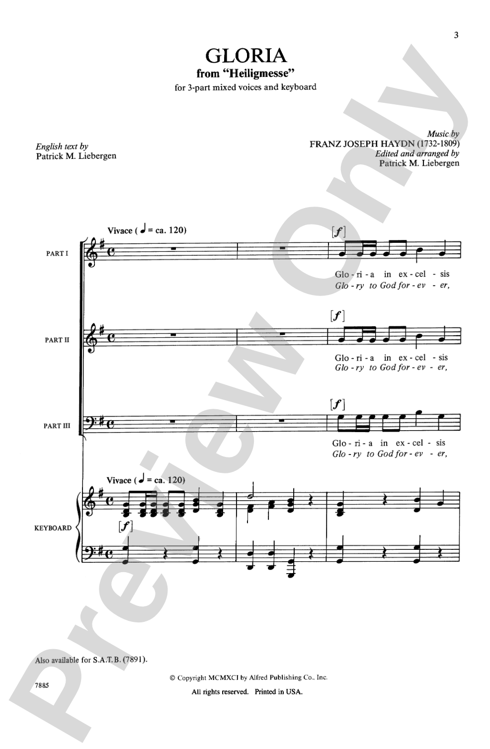 Gloria (from <i>Heiligmesse</i>): 3-Part Mixed Choral Octavo