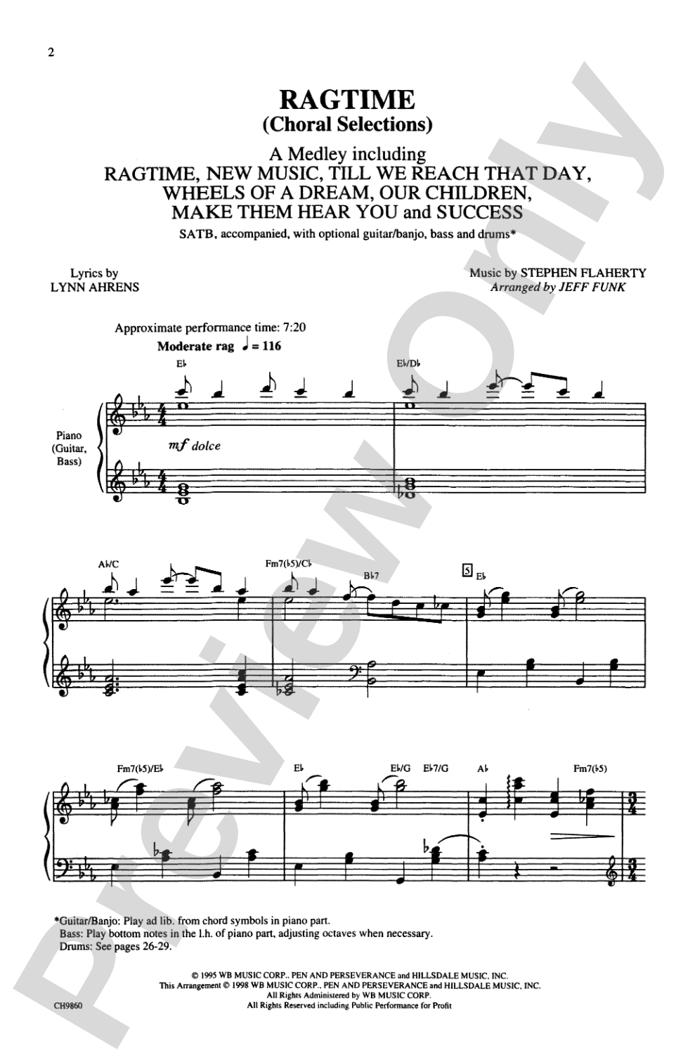 Ragtime (Choral Selections): SATB Choral Octavo