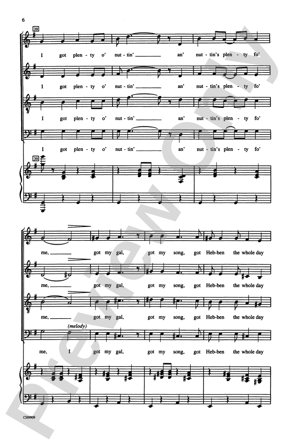 Porgy and Bess (Choral Selection): SATB Choral Octavo