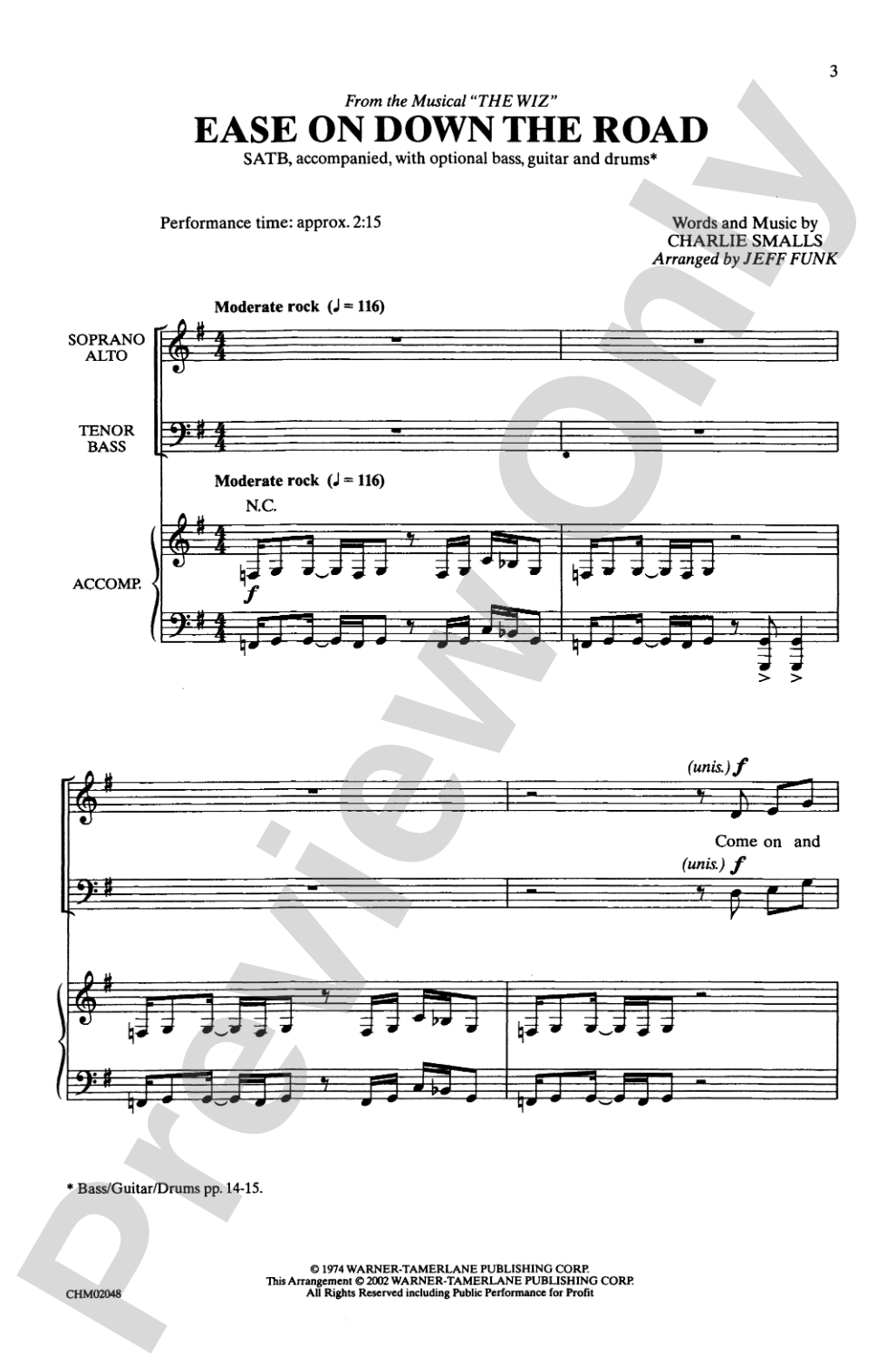 Ease on Down the Road (from <I>The Wiz</I>): SATB Choral Octavo